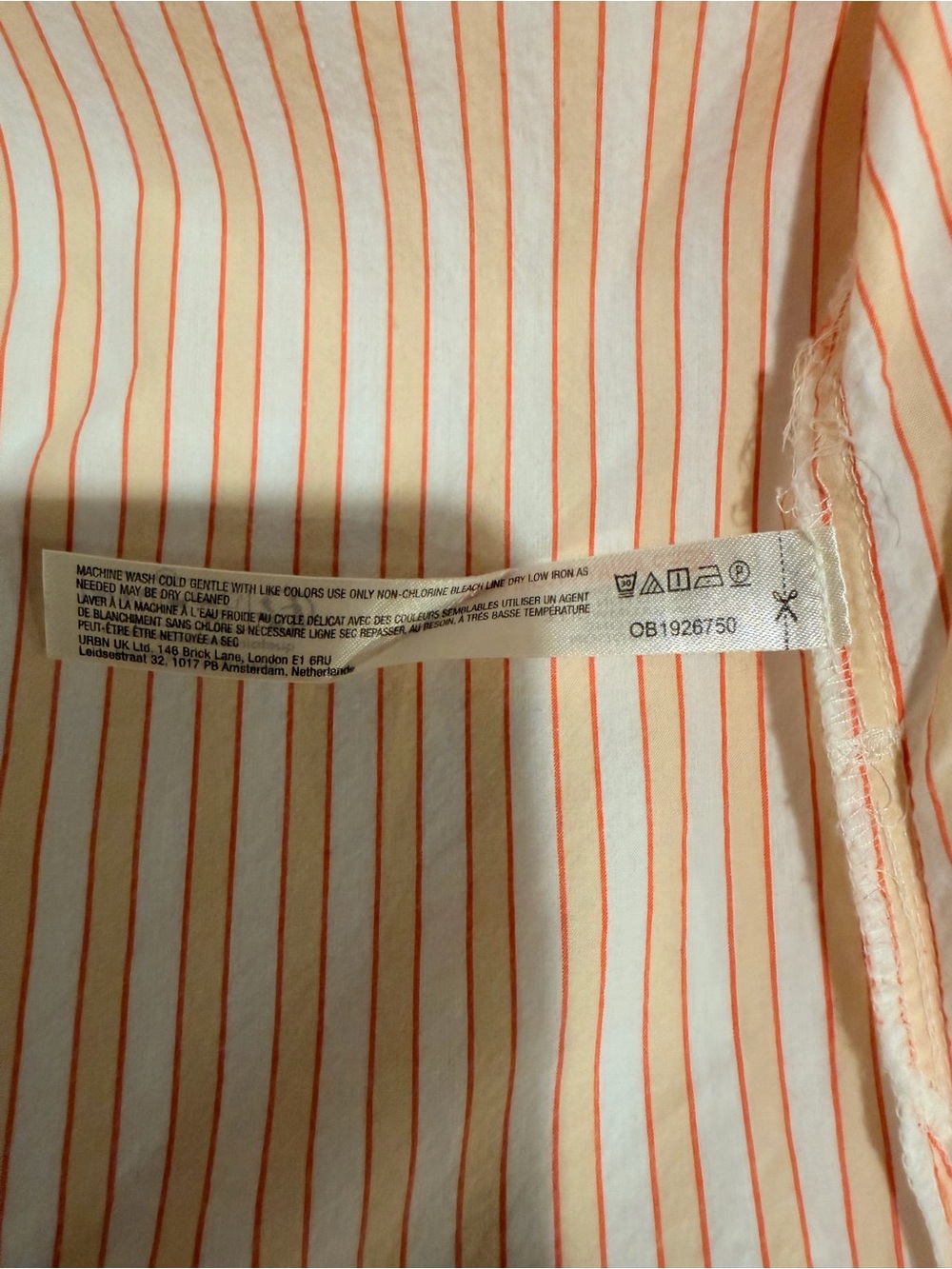 By Anthropologie Orange Striped Cotton Oversized Button Down Shirt - Picture 9 of 11